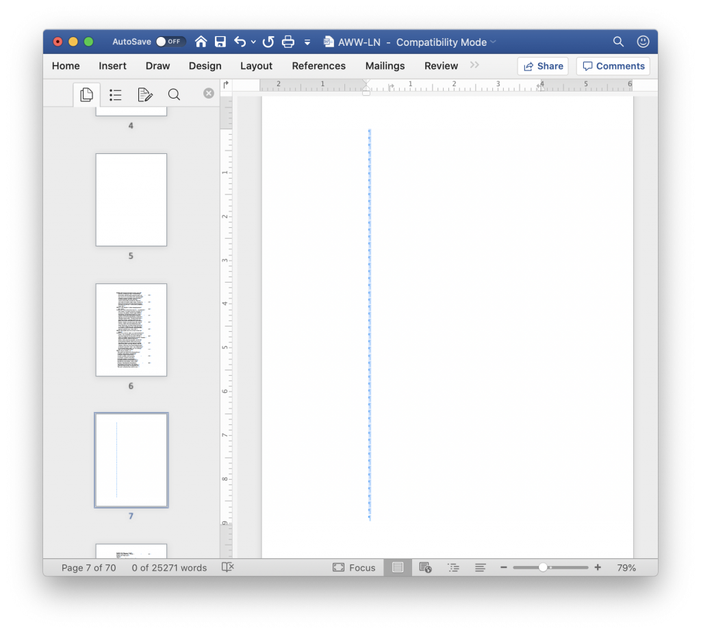 hot key for navigation pane in ms word on a mac