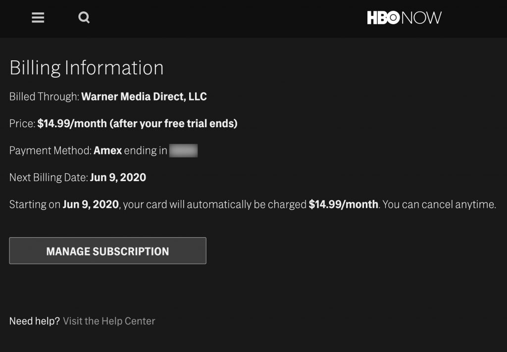 how do i cancel hbo now on pc -itunes